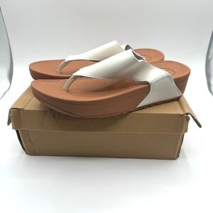 Project Cloud Arlee Sandals Women 9 White Leather Memory Foam Flip Flop NEW